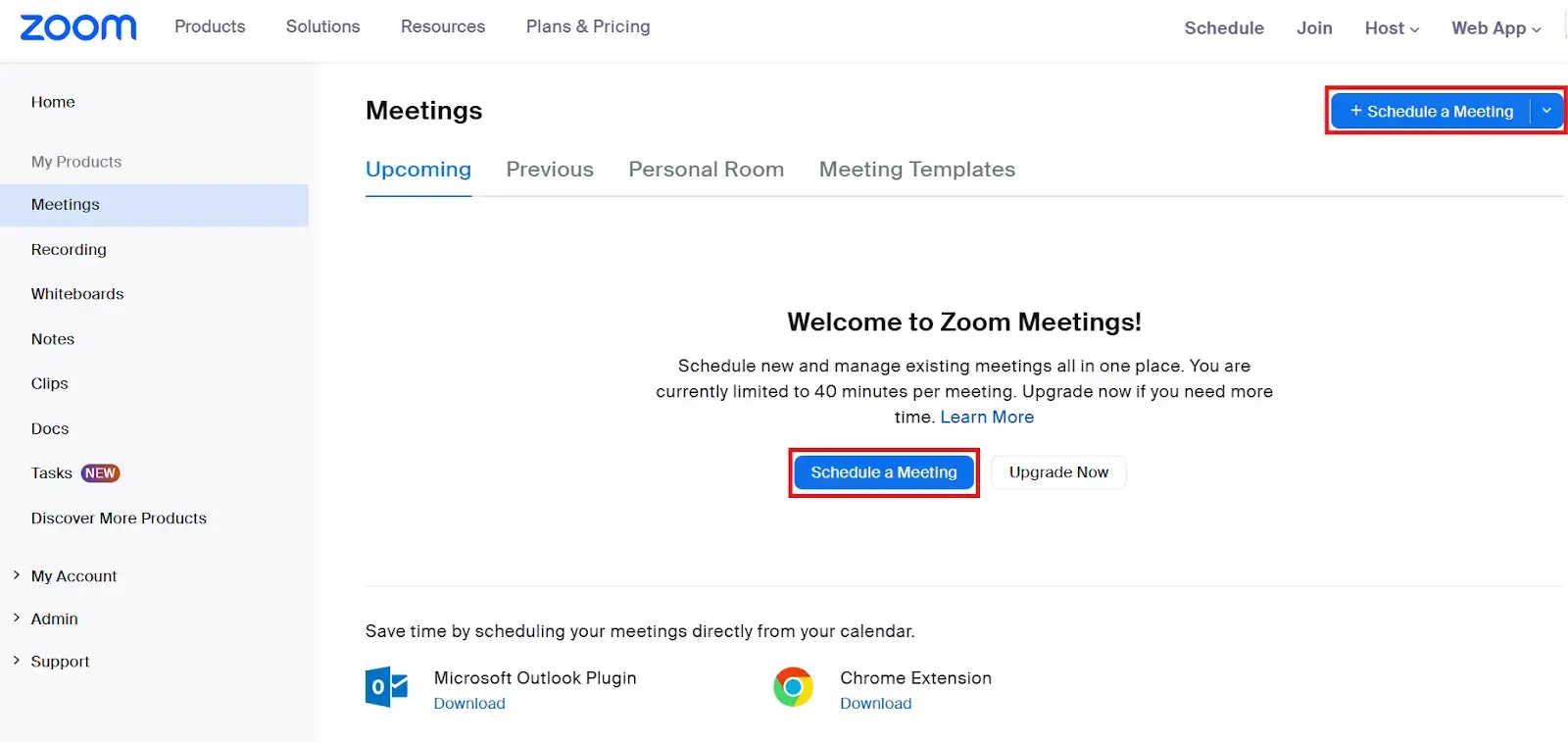Scheduling a Zoom Meeting