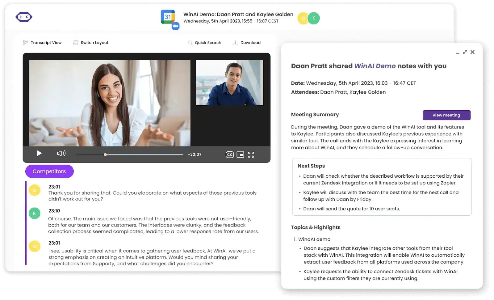 meetgeek is the best zoom ai notetaker