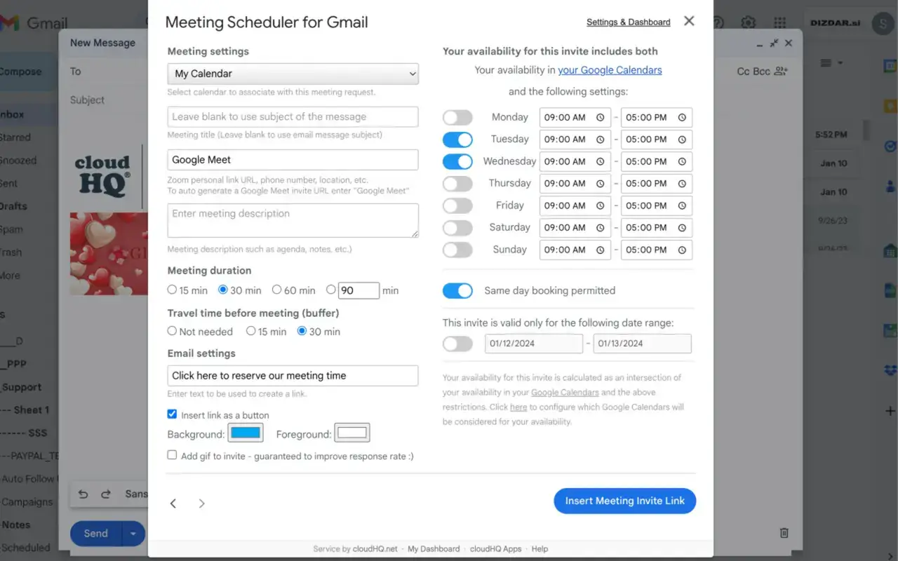 Meeting Scheduler extension