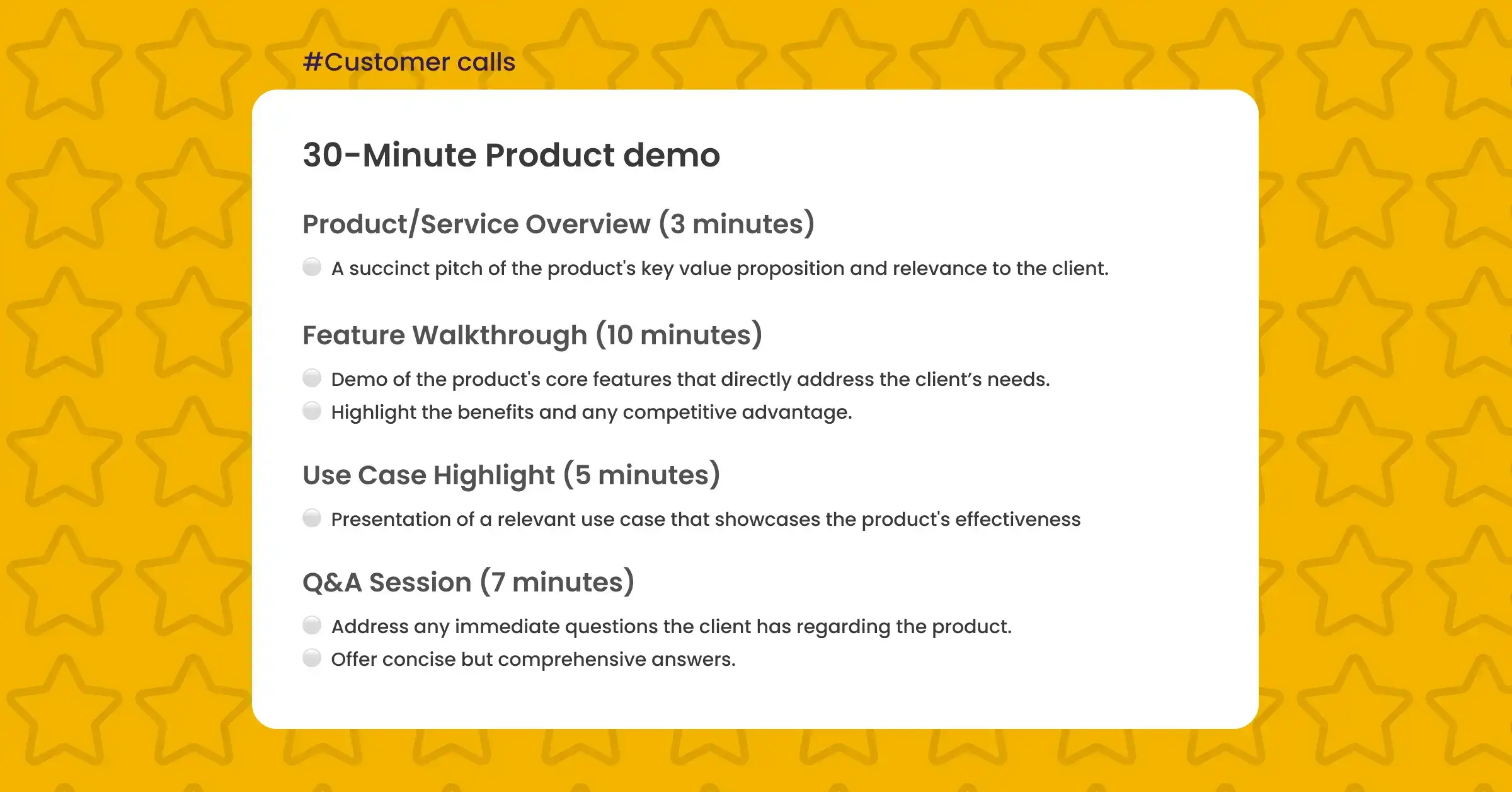 product demo template