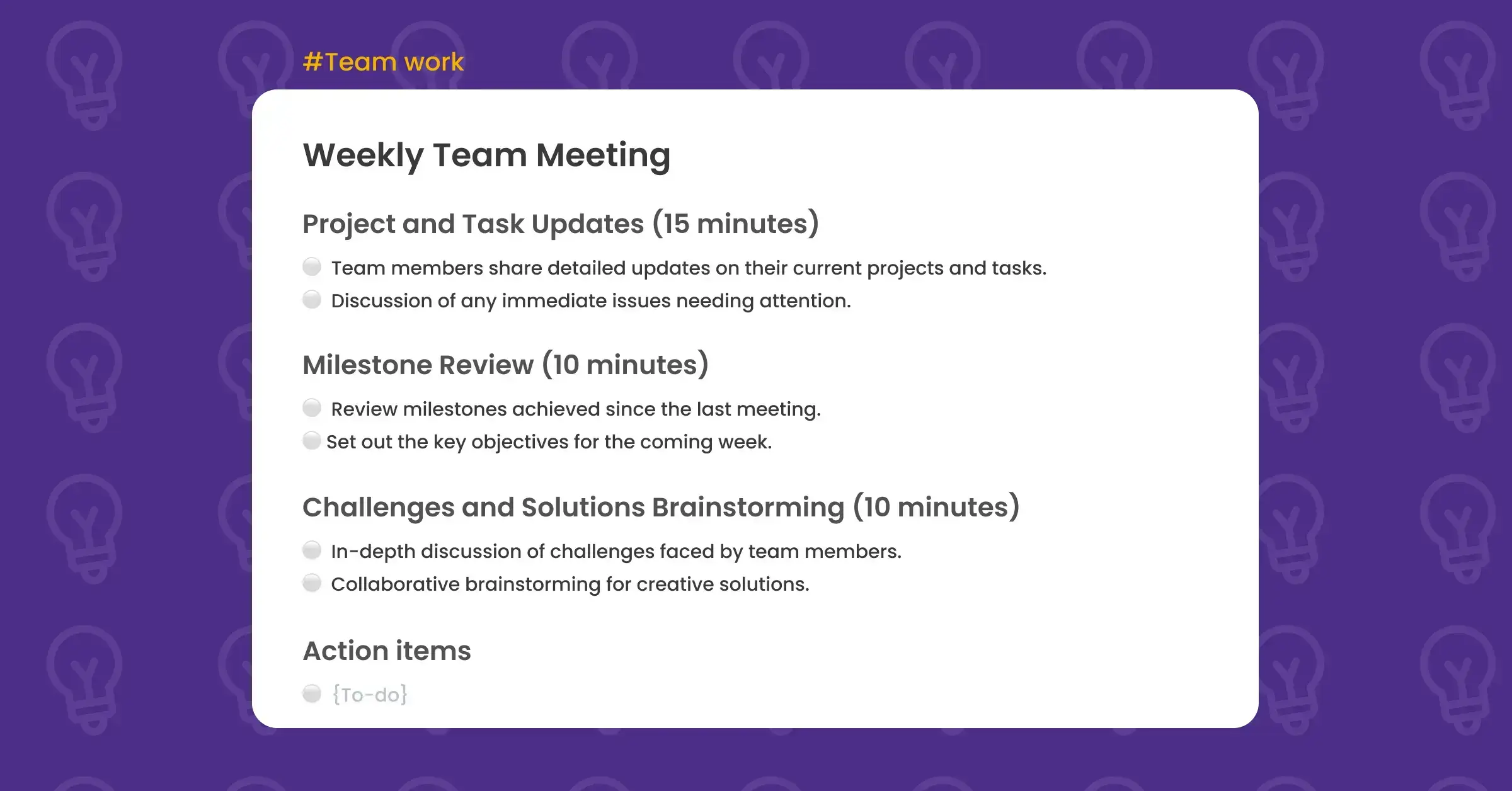 template for virtual team meeting with structure