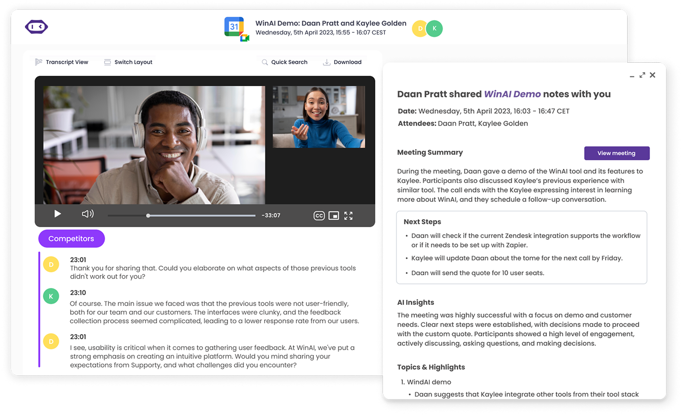 MeetGeek meeting notes