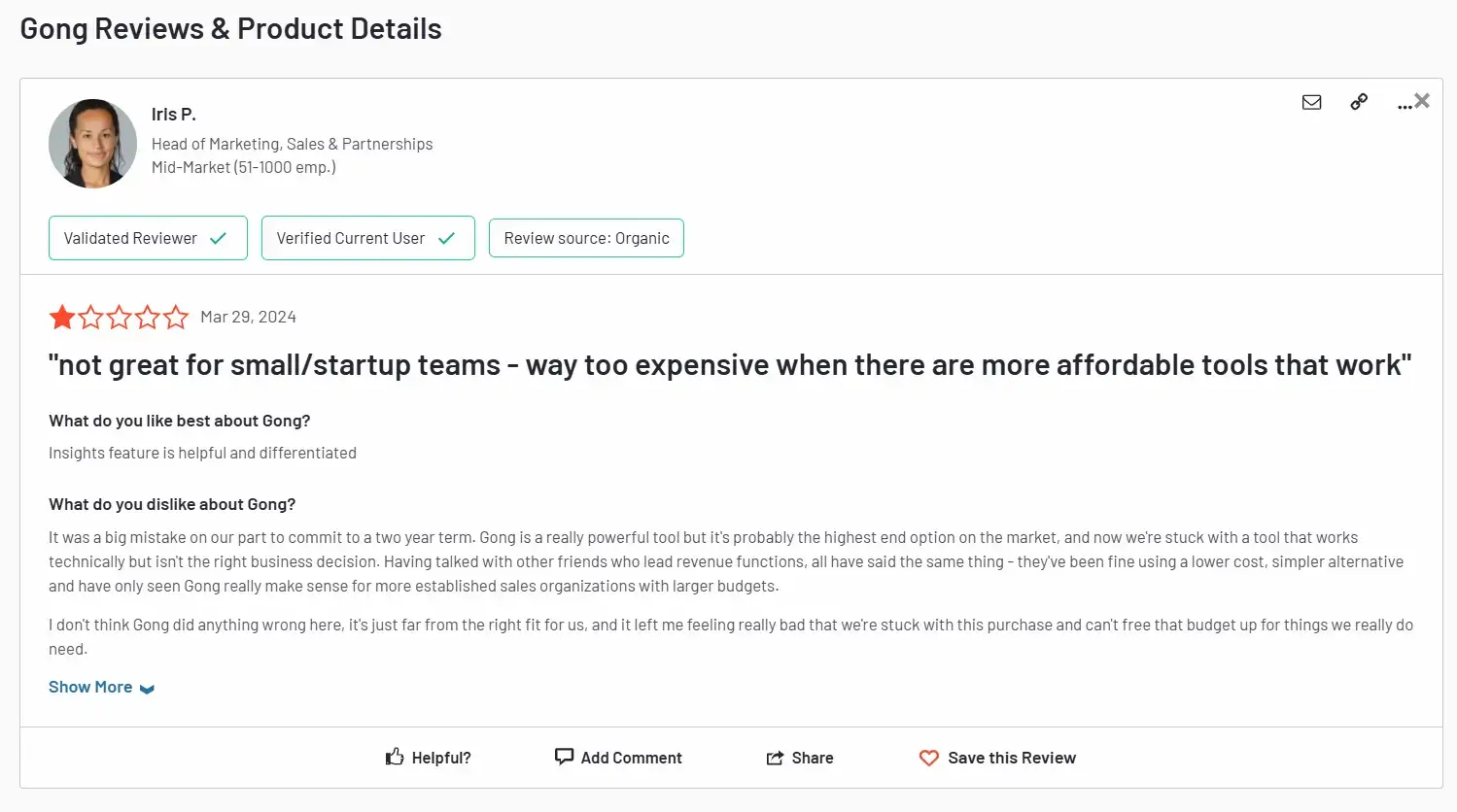 Gong fits to larger teams